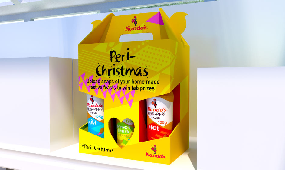 POS retail cardboard nandos bottle carrier