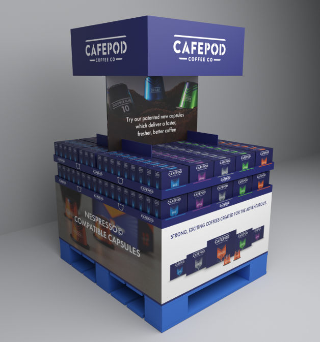 POS retail pallet display cafepod
