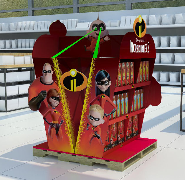 POS retail pallet display disney incredibles