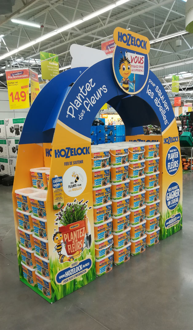 POS retail pallet display hozelock archway