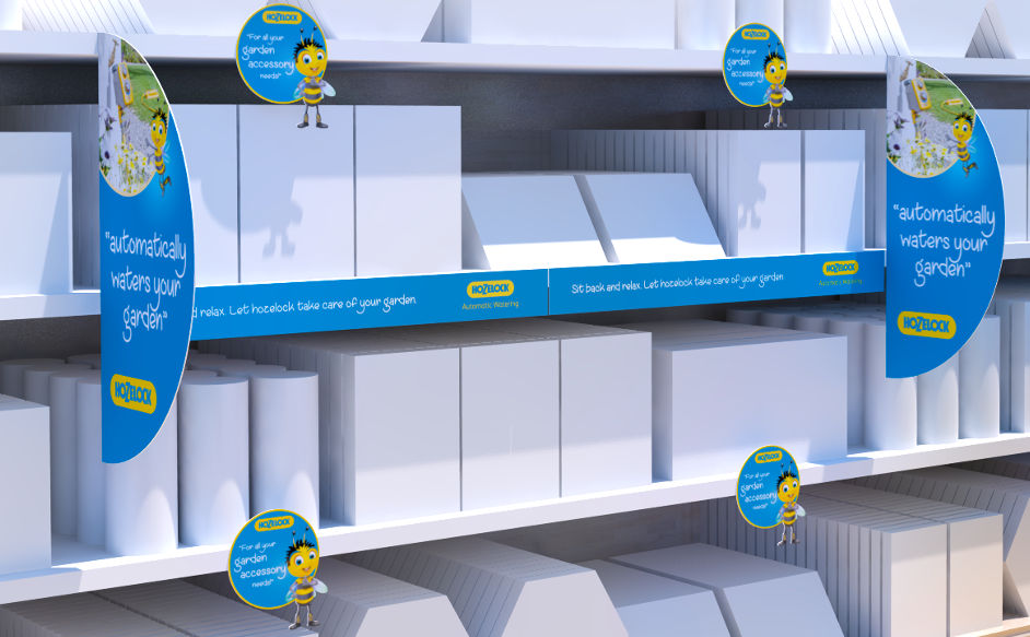 POS retail small format hozelock store shelves